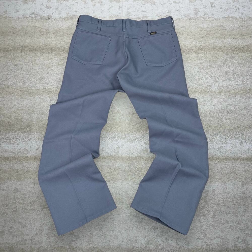 Vintage 90s Wrangler Dress 35x30 Straight Fit Pants Smoke Grey Flat Front